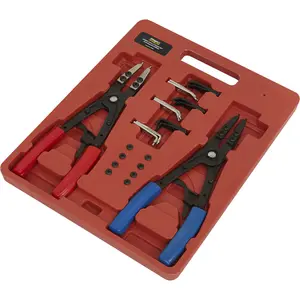 265mm Circlip Pliers Set with Interchangeable Tips and PVC Grip for Precision Work