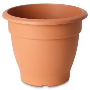 Verve Florus Brown Bell Plastic Plant pot (Dia) 38cm, (H)28cm, 20.2L