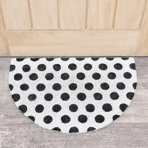 Melody Maison Black & White Polka Dot Half Moon Door Mat