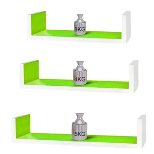 Byun 3 Piece Floating Shelf Set White/Green