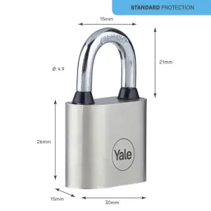 Yale Medium duty Block Iron Disc Open shackle Padlock (W)30mm