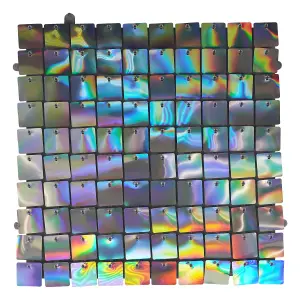 Silver Shimmer Sequin Wall Panels Backdrop, 30cm x 30cm