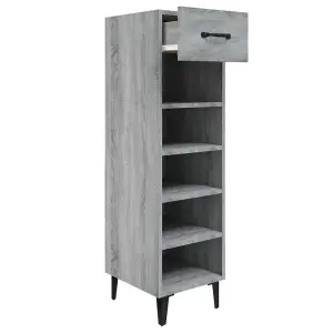 Berkfield Shoe Cabinet Grey Sonoma 30x35x105 cm Engineered Wood