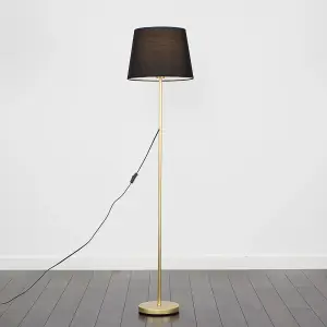 ValueLights Modern Standard Floor Lamp Base In Gold Effect Metal Finish