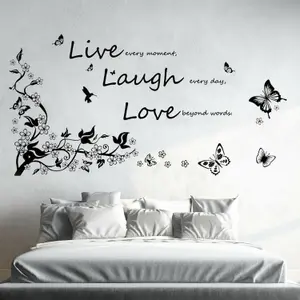 Walplus Wall Sticker Decal Wall Art Live Laugh Love Wall Vine Classic Decor