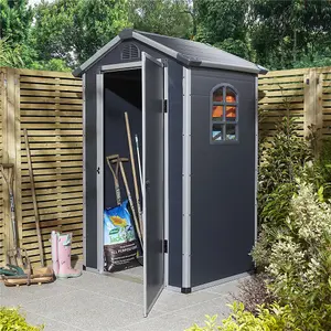 4 x 3 Single Door Apex Plastic Shed (Dark Grey)