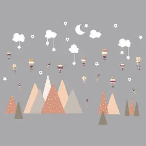 Walplus Combo Kids - Flying over Mountains Wall Stickers PVC