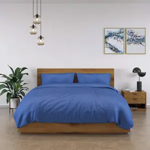 100% Bamboo Bedding Set Navy / Single Duvet Cover + 2 Additional Pieces