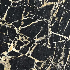 Vasari Enzo Marble Black/Gold Wallpaper