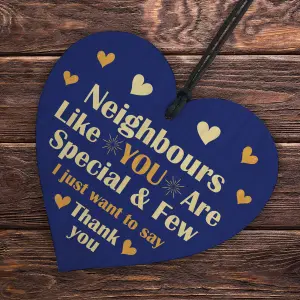 Red Ocean Neighbours Special And Few Gift For Neighbour Friend Wood Heart Neighbour Christmas Present Thank You Gift Keepsake