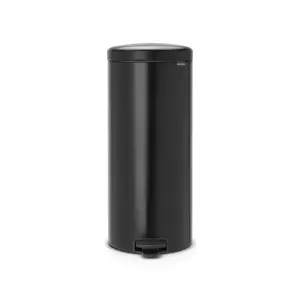 Brabantia Matt Black Metal Pedal Bin - 30L Freestanding