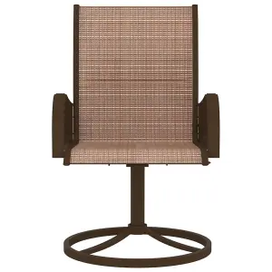 Berkfield Garden Swivel Chairs 2 pcs Textilene and Steel Brown