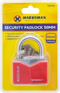 Set Of 2 Padlock With 3 Keys Security Lock Heavy Duty Luggage Locker Pad Lock 50Mm