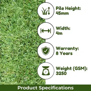 Landscape 45mm Outdoor Artificial Grass, Pet-Friendly Fake Grass, Premium Outdoor Artificial Grasss-4m(13'1") X 4m(13'1")-16m²