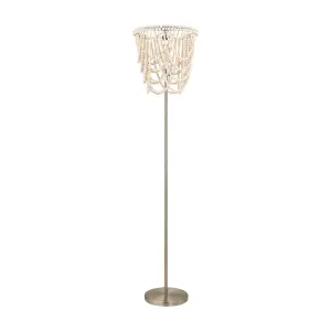 Litecraft Pilli Natural 1 Light Beaded Floor Lamp