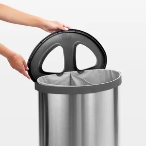 Brabantia 55 Litre Selector Laundry Bin Matt Steel/Dark Grey