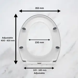 Soft Close White  Plastic Toilet Seat