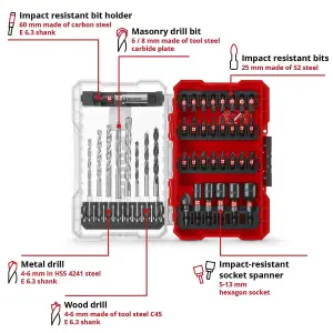 Einhell Universal Impact Drill Bit Set 39 Pieces With M-CASE Box KWB Accessory