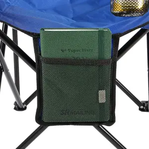 Set of 2 Portable Folding Camp Chairs - Lightweight with Cup Holder Side Pocket and Carry Bag - Ideal for Camping Festivals