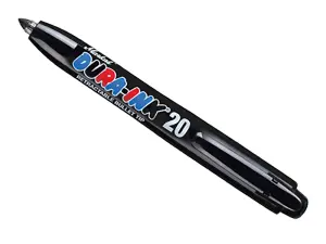 Markal Dura-Ink 20 Retractable Permanent Marker - Black - Pack of 24