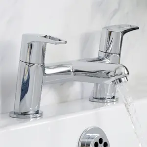 Bristan Mercury Chrome effect Rim-mounted Manual Double Bath Filler Tap