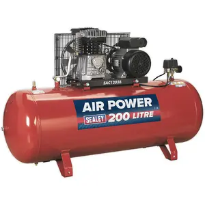 200 Litre Belt Drive Air Compressor with 3hp Motor and 1/2 Inch BSP Outlet