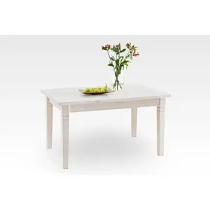 Kelly Solid Wood Dining Table White / H78 x L90 x W120cm