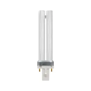 Crompton Lamps CFL PLS 7W 2-Pin Single Turn White Frosted S-Type