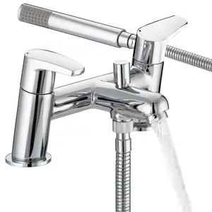 Bristan Divine Polished Chrome effect Surface-mounted 2 Tap Hole Shower mixer Tap