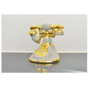 Gold Crushed Diamond Stunning Telephone Sparkle Ornament