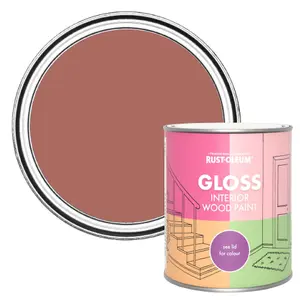 Rust-Oleum Salmon Gloss Interior Wood Paint 750ml