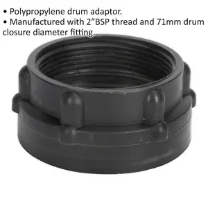 71mm DIN 71 Drum Adaptor with 2" BSP Thread - Perfect for Your Drum Closure Needs