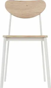 Riley Chair White and Light Oak Effect Veneers Chair x2 Priced per Pair