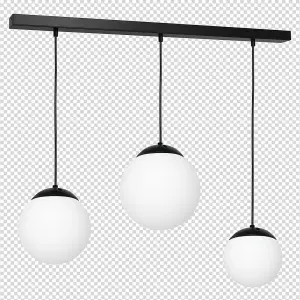 Milagro Lima Hand Made Designer Triple Pendant Lamp Matt Black And Cool White