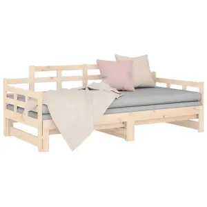 Berkfield Pull-out Day Bed Solid Wood Pine 2x(80x200) cm