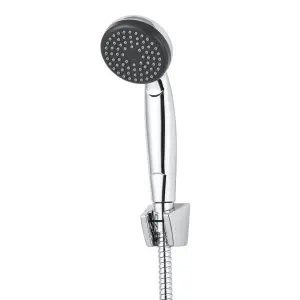 GoodHome Blyth Chrome effect Wall-mounted Single-spray pattern Shower head kit