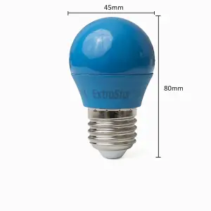 Extrastar 4W BLUE LED Golf Ball Modern ColouBLUE Light Bulb E27 (Pack of 6)