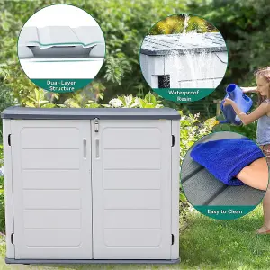 White Waterproof Resin Outdoor Garden Storage Box Lockable