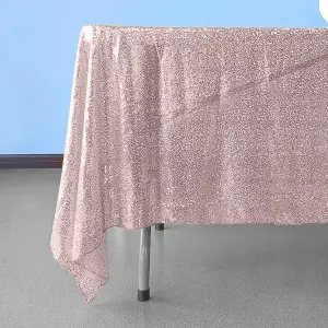 Neel Blue 70" x 70" Square Sequin Tablecloth, Blush Pink