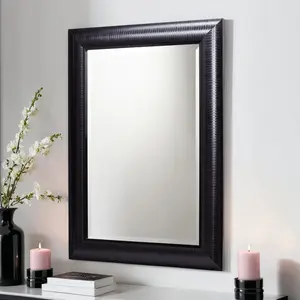 Abbeyville Framed Wall Mounted Accent Mirror Black / 102.5cm H x 74.5cm W