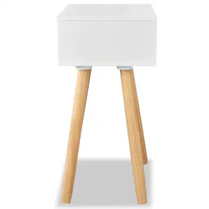 Morwenna 1 Drawer Bedside Table (Set of 2) White