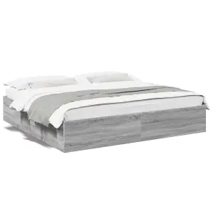 Berkfield Bed Frame without Mattress Grey Sonoma 200x200 cm