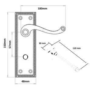 Georgian Satin Bathroom Door Handles Latch Door Handles