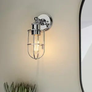 Luminosa Treviso Bathroom Metal Wall Lamp, Chrome Plate, IP44