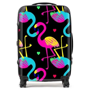 Vivid Flamingo Pattern Suitcase - Medium