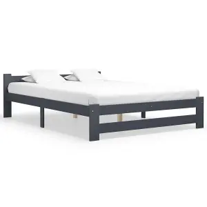 Berkfield Bed Frame Dark Grey Solid Pine Wood 160x200 cm