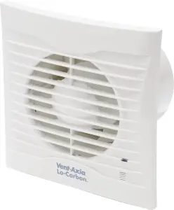 Vent Axia 441626 100HT Lo Carbon Silhouette Extractor Fan with Humidistat & Timer 4 Inch / 100mm