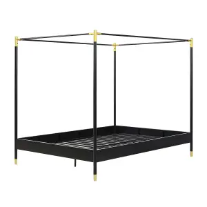 Codicote Modern 4 Poster Black Metal Bed Frame - Small Double/Double/King