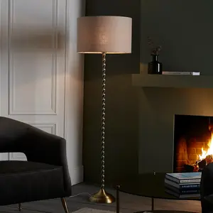 Luminosa Suki Base Only Floor Lamp, Antique Brass Plate