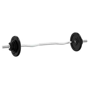 Barbell with Plates 60 kg Cast Iron & Chrome Plated Steel